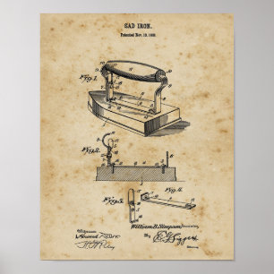 Affiche Lave-linge Décor Vêtements Fer Blueprint Art