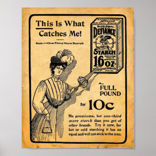 Affiche Lave-linge Défiance vintage Amidon Imprimer