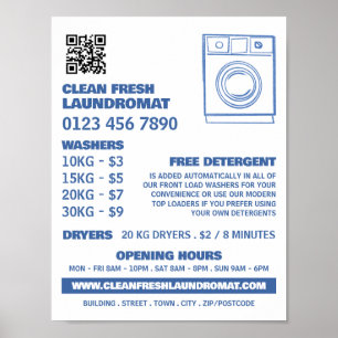 Affiche Lave-linge, Lave-linge, Service de nettoyage