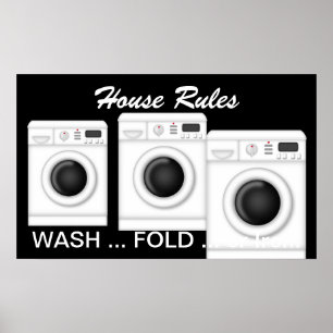 Affiche Lave-linge - Règlement de la maison - SRF