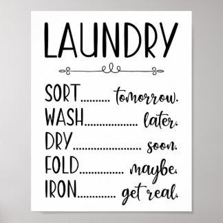 Affiche Lave-linge Sèche-linge Sèche-linge Fer Drôle