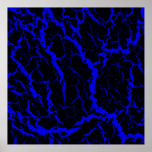 Affiche Lave spatiale fissurée - Bleu
