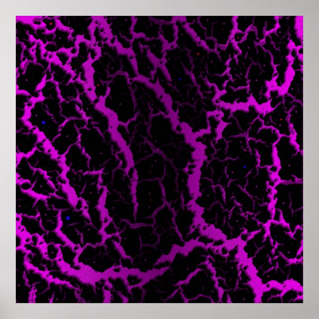 Affiche Lave spatiale fissurée - Rose/Violet (Devant)