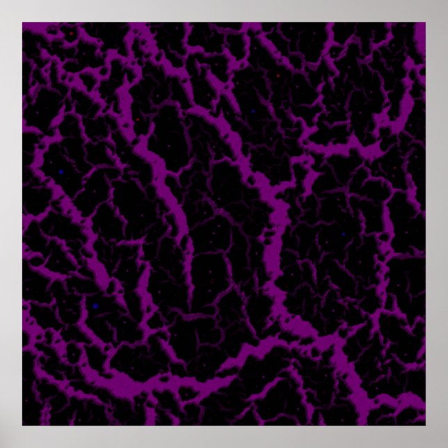 Affiche Lave spatiale fissurée - Violet (Devant)