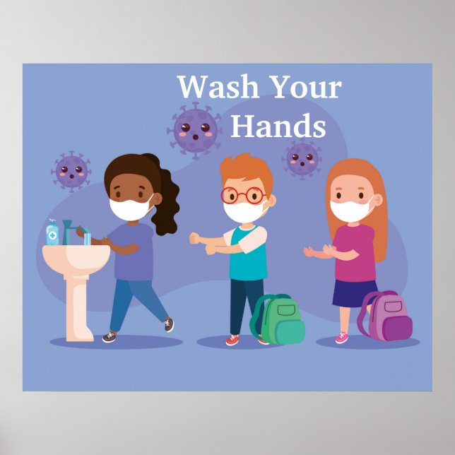 Affiche Lave-toi les mains à l'école (Devant)