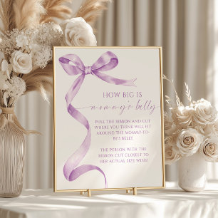 Affiche Lavender Bow How Big is Mommy's Belly Shower Jeu
