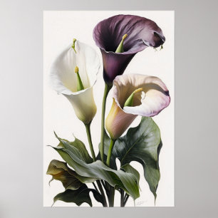 Affiche Lavender Calla Lilies Lily Flower Art Imprimer Pos