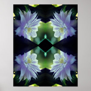 Affiche Lavender Clematis Fleur Trellis Miroir Abstrait