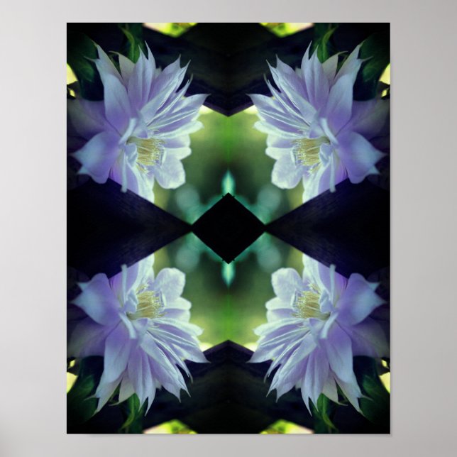 Affiche Lavender Clematis Fleur Trellis Miroir Abstrait (Devant)
