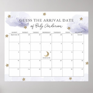 Affiche Lavender Clouds Stars Devinez Le Calendrier Date D