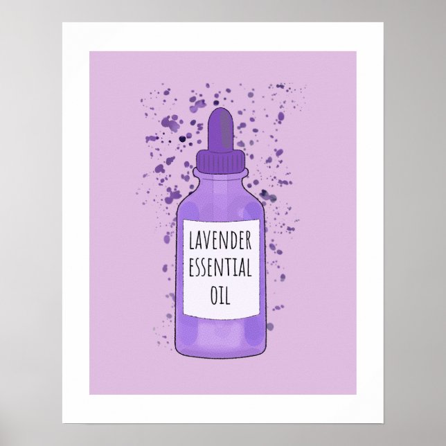 Affiche Lavender Essential Oil Bottle Drawing And Painting (Devant)