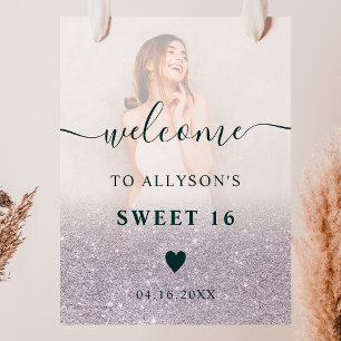 Affiche Lavender parties scintillant ombre photo Sweet 16 