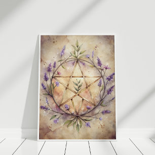 Affiche Lavender Pentacle Wall Art - Soft Witch Home Decor