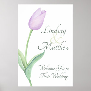 Affiche Lavender Tulip Solo moderne violet Mariage Bienven