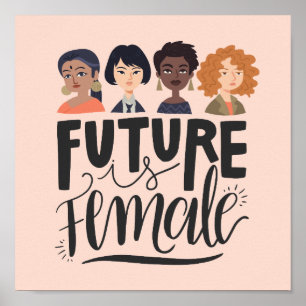 Affiche L'avenir est citation féministe de motivation