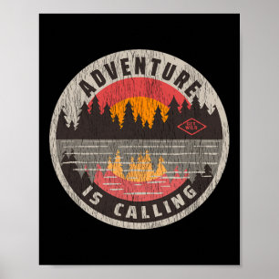 Affiche L'aventure appelle, déchaînez-vous - Camping Rando