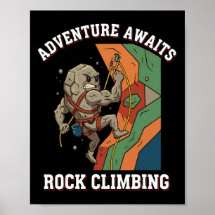 Affiche L'aventure Attend Art de l'escalade amusant