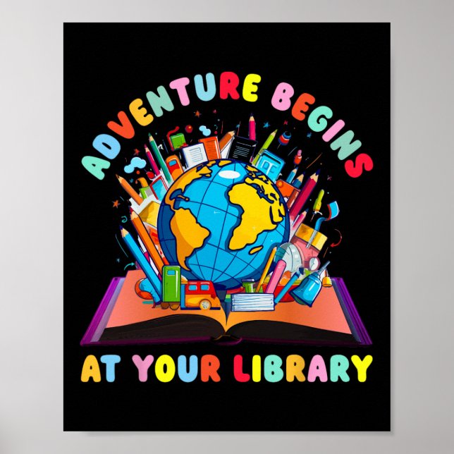Affiche L'aventure commence à votre bibliothèque Professeu (Devant)