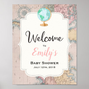 Affiche L'aventure commence l'Affiche de bienvenue Baby sh