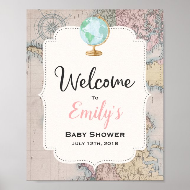 Affiche L'aventure commence l'Affiche de bienvenue Baby sh (Devant)