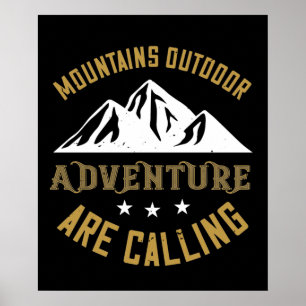 Affiche L'aventure en plein air des montagnes vous appelle