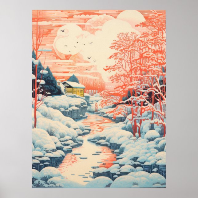Affiche L'aventure hivernale : un paysage serein (Devant)