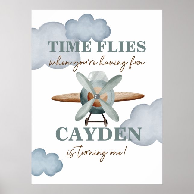 Affiche L'avion Anniversaire Le Temps Passe (Devant)