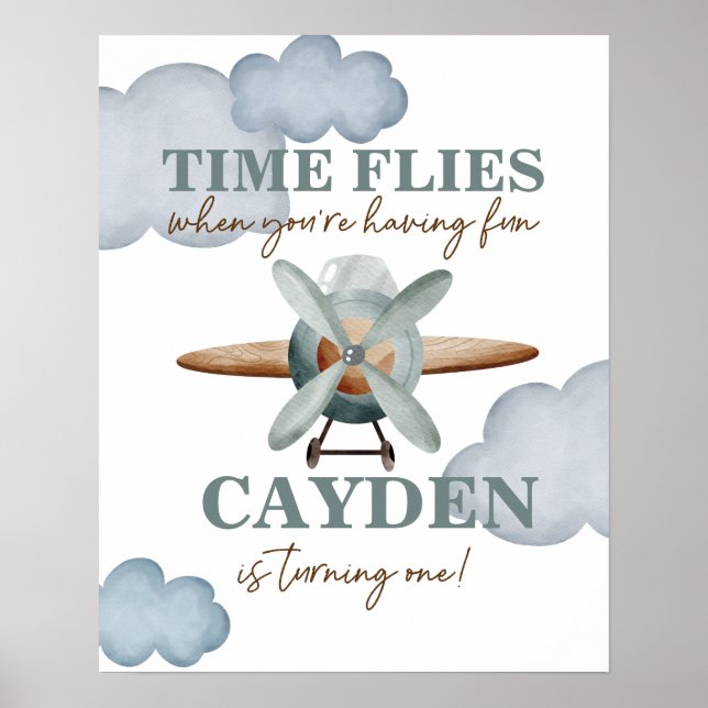 Affiche L'avion Anniversaire Le Temps Passe (Devant)