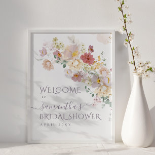 Affiche Lavis Floral Violet Mariage de Printemps