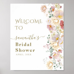 Affiche Lavis Floral Violet Mariage Printanier