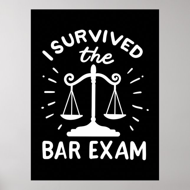 Affiche L'Avocat A Survécu À L'Examen Bar (Devant)