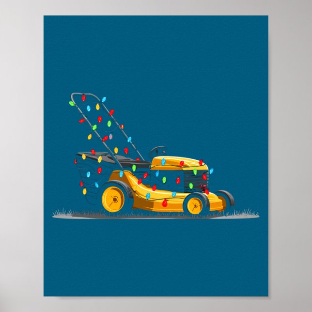 Affiche Lawn Mower Christmas Graphics Lights Lover Mowing  (Devant)