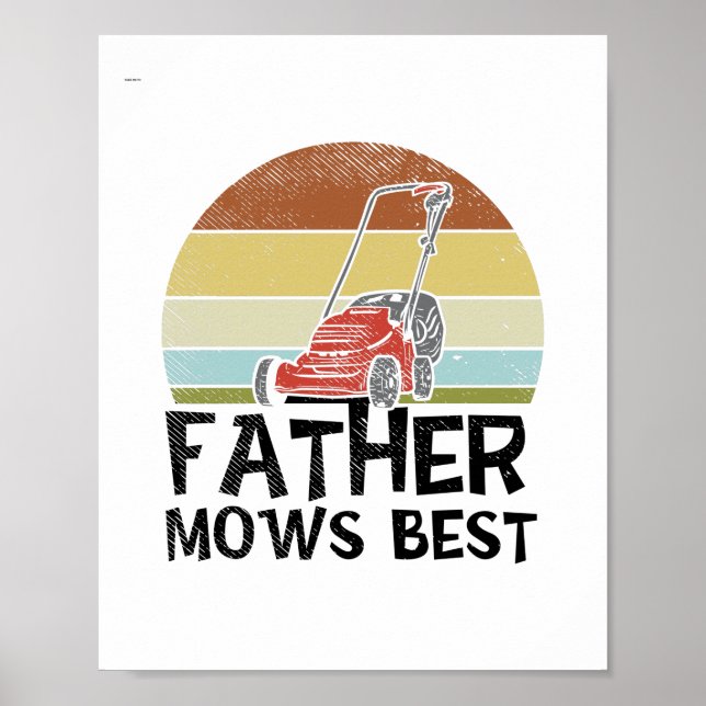 Affiche Lawn Mowing - Father Mows Best (Devant)