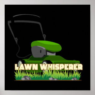 Affiche LAWN WHISPERER drôle de jardinage cadeau