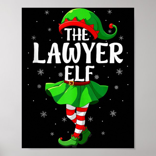 Affiche Lawyer Elf Christmas Girls Women Elf Squad Xmas Fa (Devant)