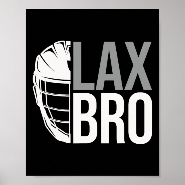 Affiche Lax Bro Drôle Lacrosse Joueur Garçon Enfants (Devant)