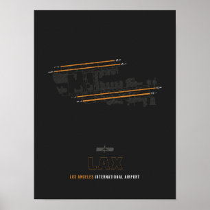 Affiche LAX - Diagramme de piste de l'aéroport de Los Ange