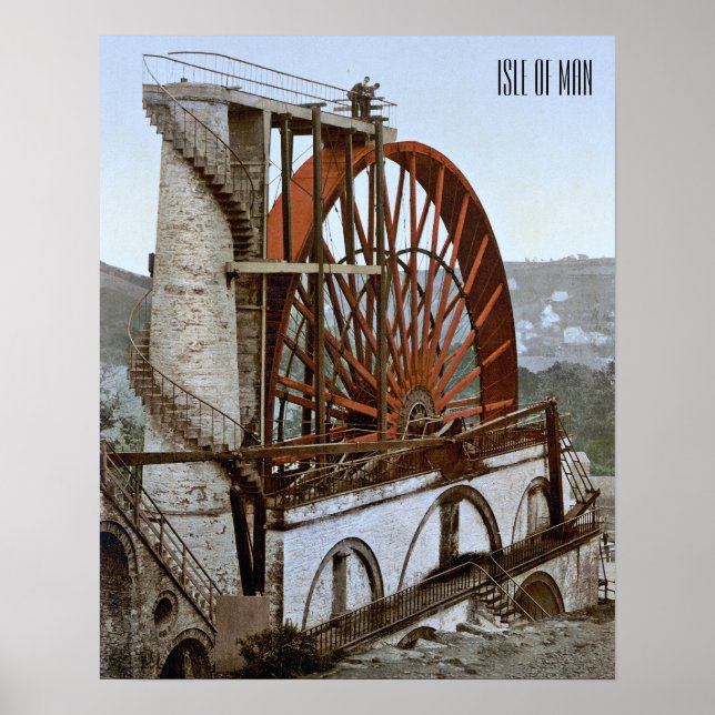 Affiche Laxey Wheel dans l'île de Man (Devant)