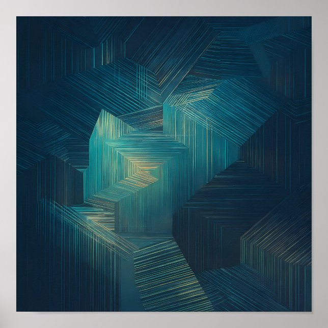 Affiche Layered Translucent Grid Wallpaper - High Tech (Devant)