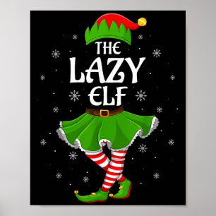 Affiche Lazy Elf Noël Famille Filles Femmes Elf Squad Xm