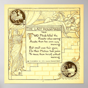 Affiche Lazy Housemaids Walter Crane Small