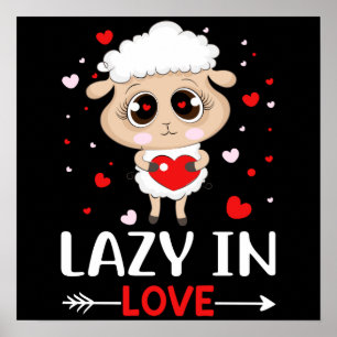 Affiche Lazy in Love Sheep pour célibataires de la Saint-V