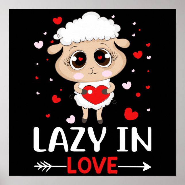 Affiche Lazy in Love Sheep pour célibataires de la Saint-V (Devant)