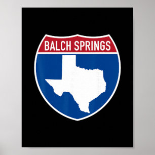 Affiche Lch Springs Texas Tx Autoroute Vacances S