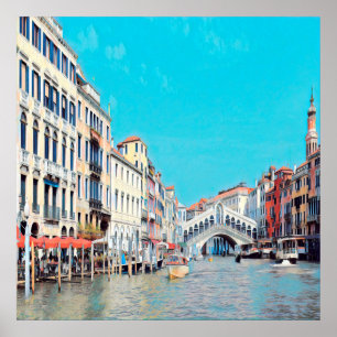 Affiche ldp VENICE - Grand Canal - Plage du Rialto -