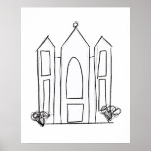 Affiche LDS Salt Lake City Temple simple modern mormon