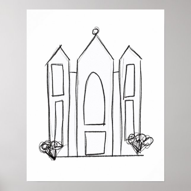 Affiche LDS Salt Lake City Temple simple modern mormon  (Devant)