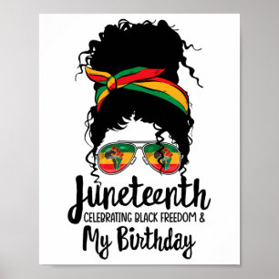 Affiche Le 11° juin célébrant la liberté noire Mon anniver