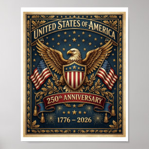 Affiche Le 250e anniversaire d'Amérique Version 1