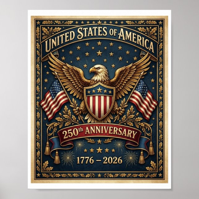 Affiche Le 250e anniversaire d'Amérique Version 1    (Devant)
